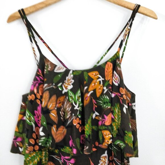 Farm Rio Tropical Jungle Ruffle Mini Dress Small - Picture 2 of 7